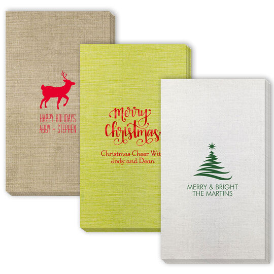 Design Your Own Christmas Bamboo Luxe Guest Towels